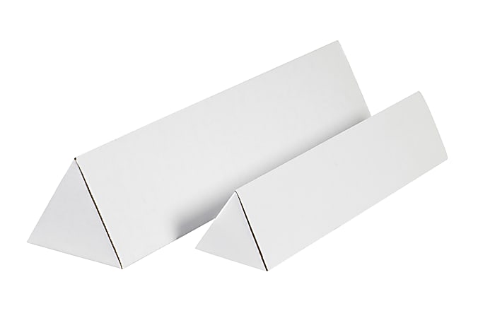Partners Brand Triangular White Tube Mailers, 2 x 18 1/4, Pack Of 50